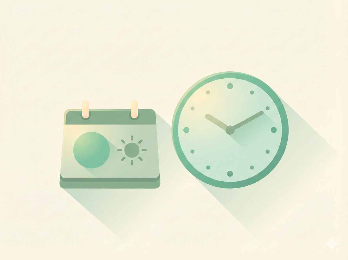 Clock and calendar illustration for Chinese date and time